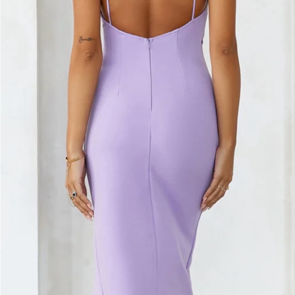 Hello Molly Lavender Wrap V-Neck Maxi Dress with Side Slit - Picture 3 of 5